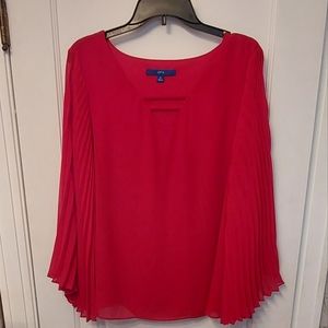 Apt. 9 red flair-sleeved blouse